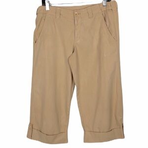 Vince Khaki wide leg cropped roll up pants SZ 4